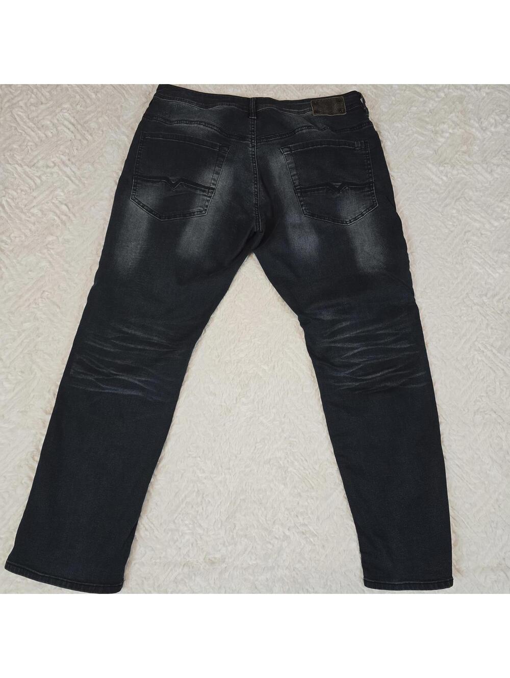 Buffalo David Bitton Black Moto Skinny Jeans Coated Stretch Biker Pants W36 L30 - Picture 3 of 9